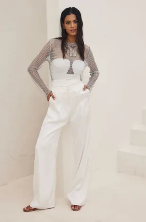 Hands Off Silver Rhinestone Top OrganicCottonBlend DurableStitching