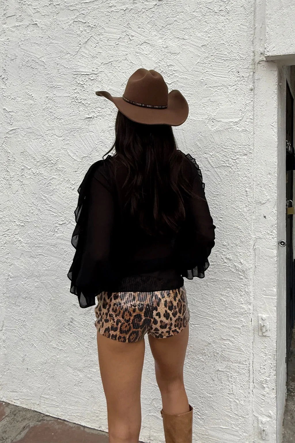 Harlow Black Ruffle Blouse Art