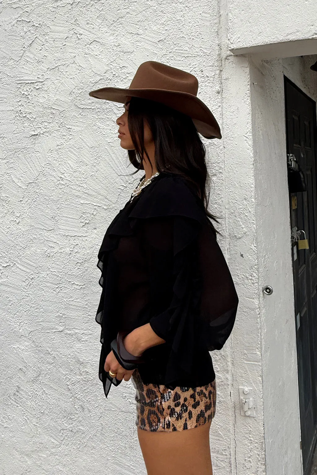 Harlow Black Ruffle Blouse Homemaker Terrace