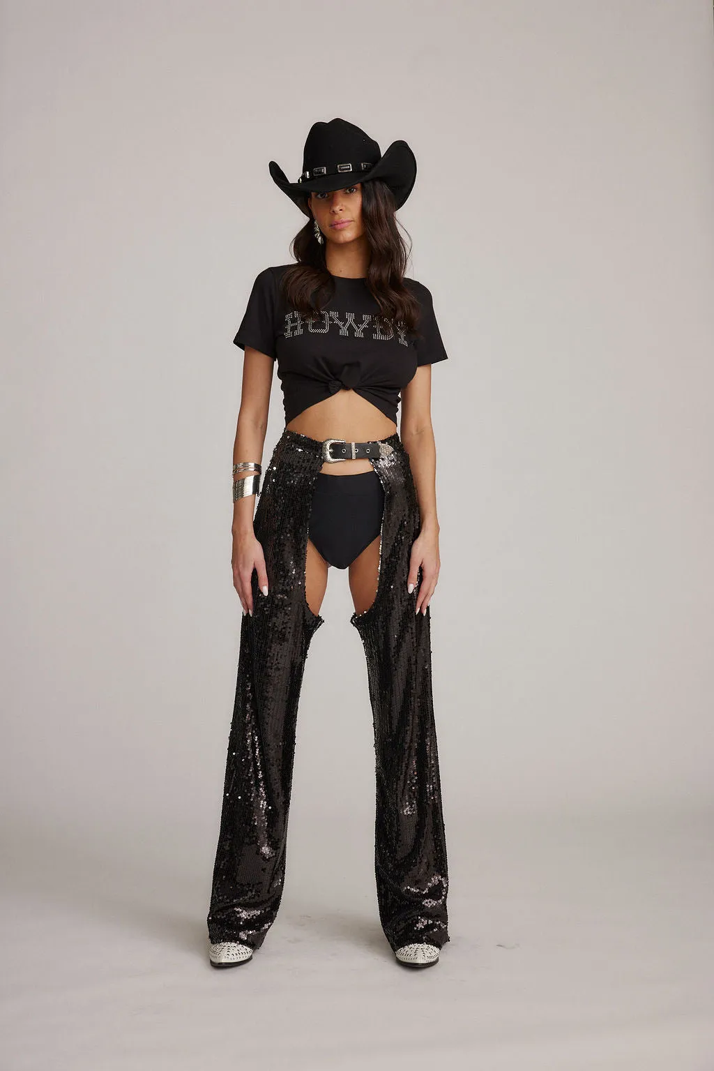 Hartley Black Sequin Chaps Smart Layer Everyday Ease
