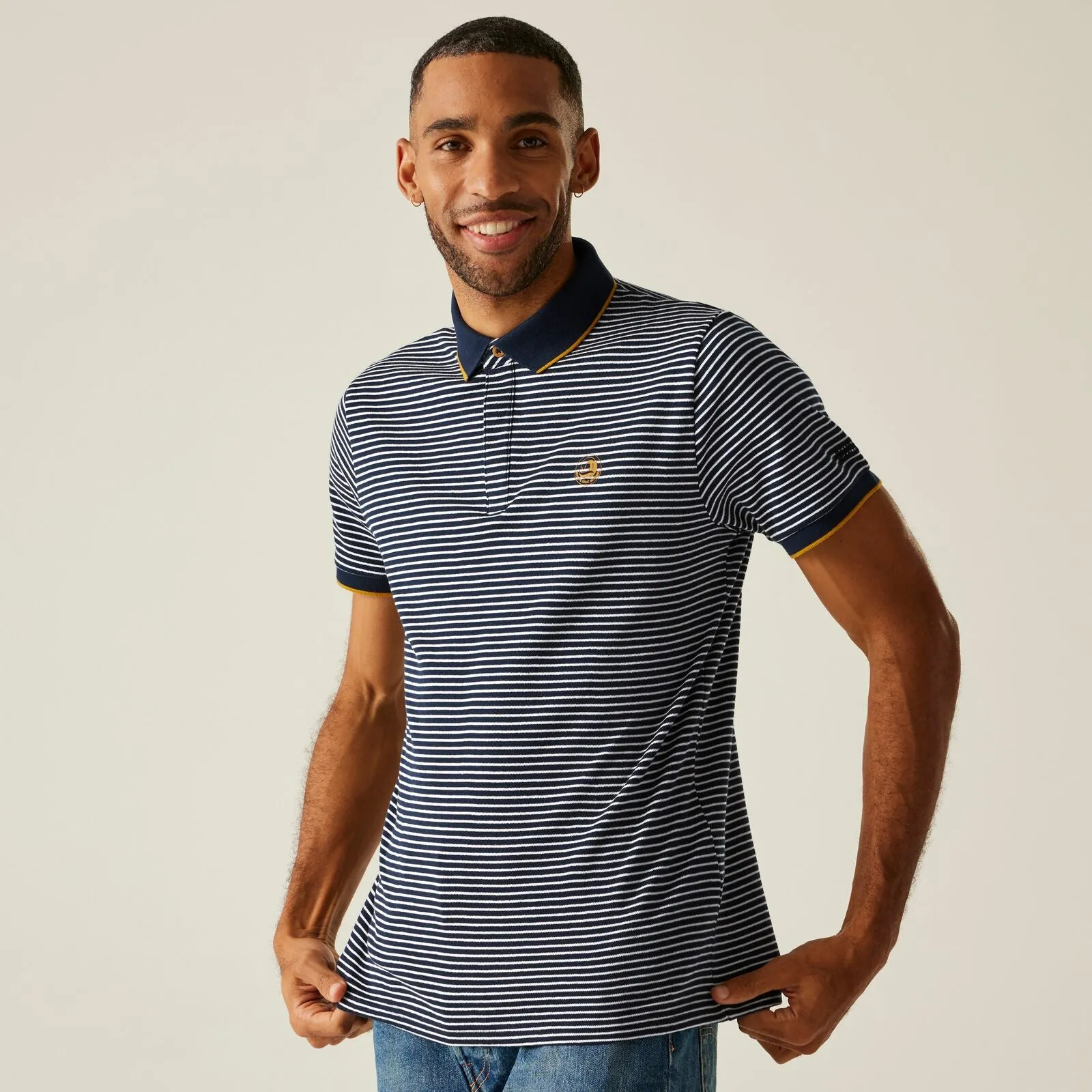 Regatta Mens Tiver Short Sleeve Polo Shirt Versatile Design Workout Friendly