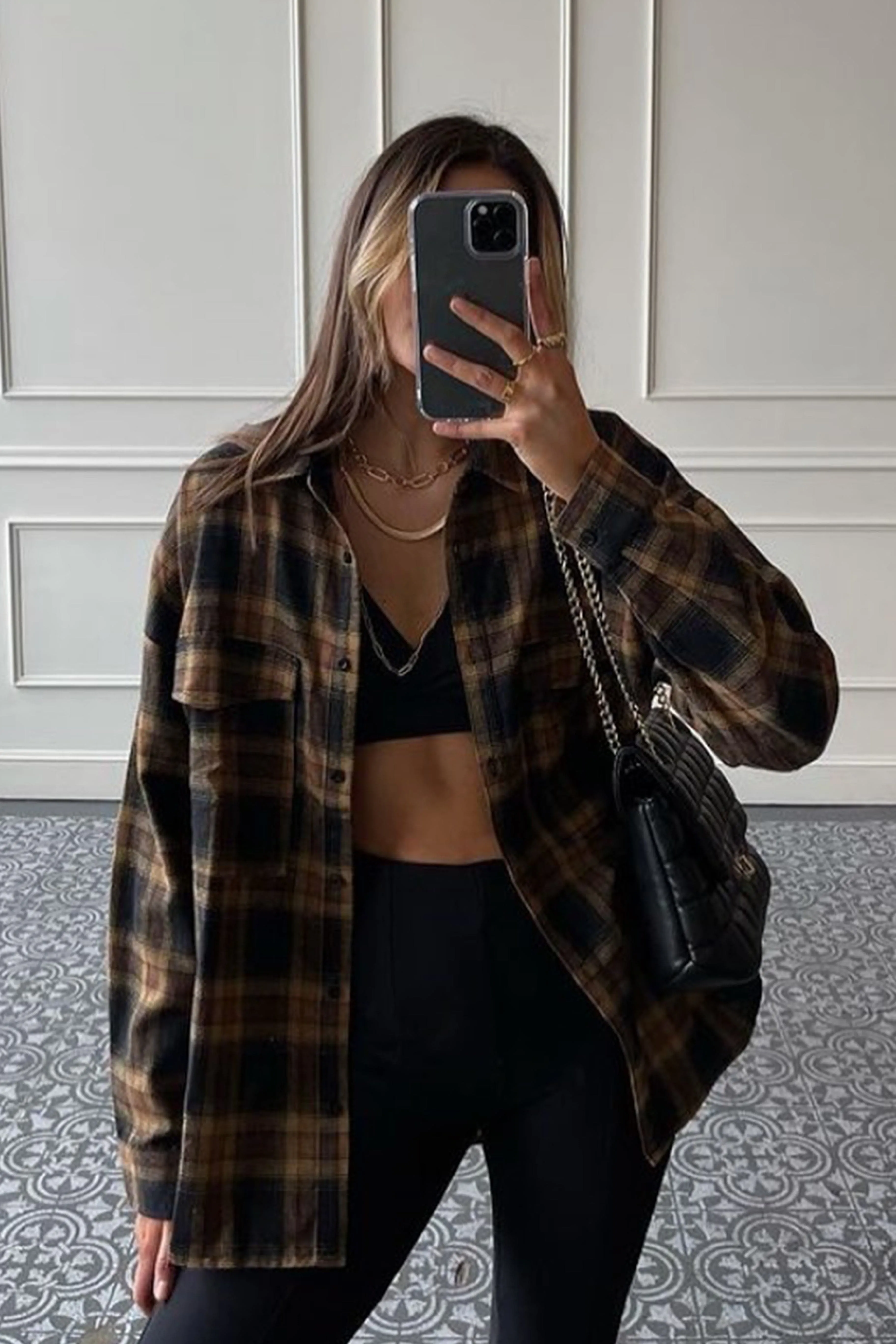 Pattern Print Fireside Mocha Plaid Flannel