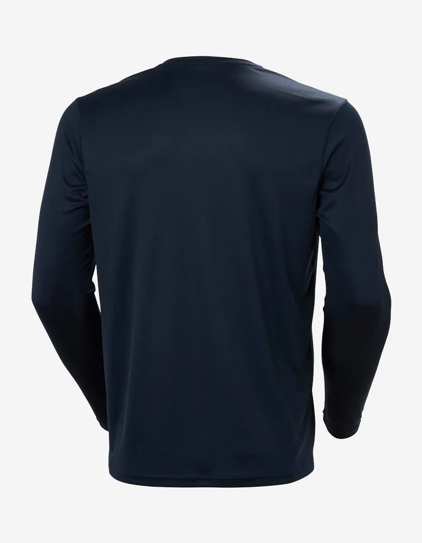 DoubleStitched Hem RibbedCollar HH TECH CREW LS 2.0, Navy