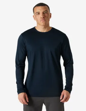 DoubleStitched Hemming RibbedTrims HH TECH CREW LS 2.0, Navy