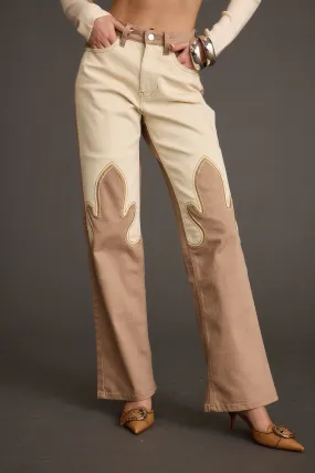High Noon Two Tone Western Pants OrganicCottonBlend Essential Wearable