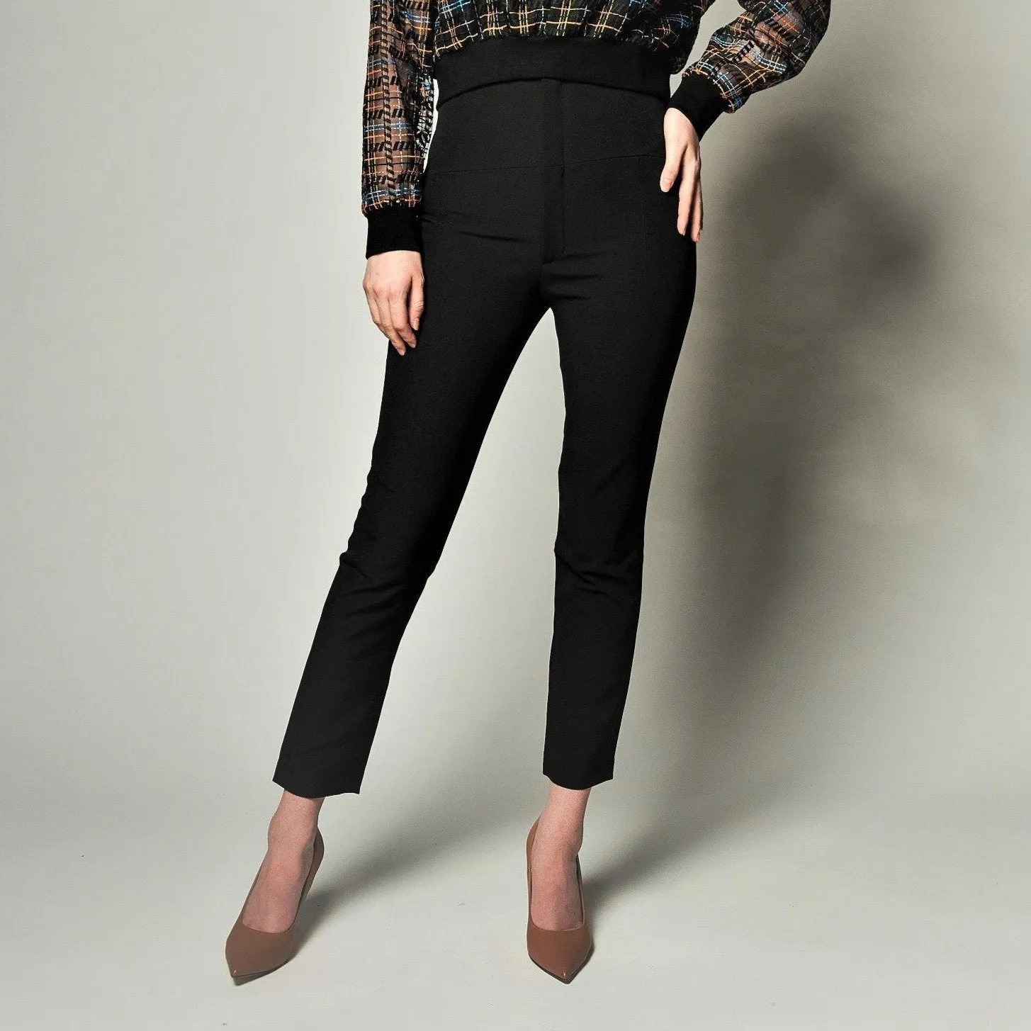 High Waisted Long Pant Elegant Vibrant Textured Eco Friendly Denim