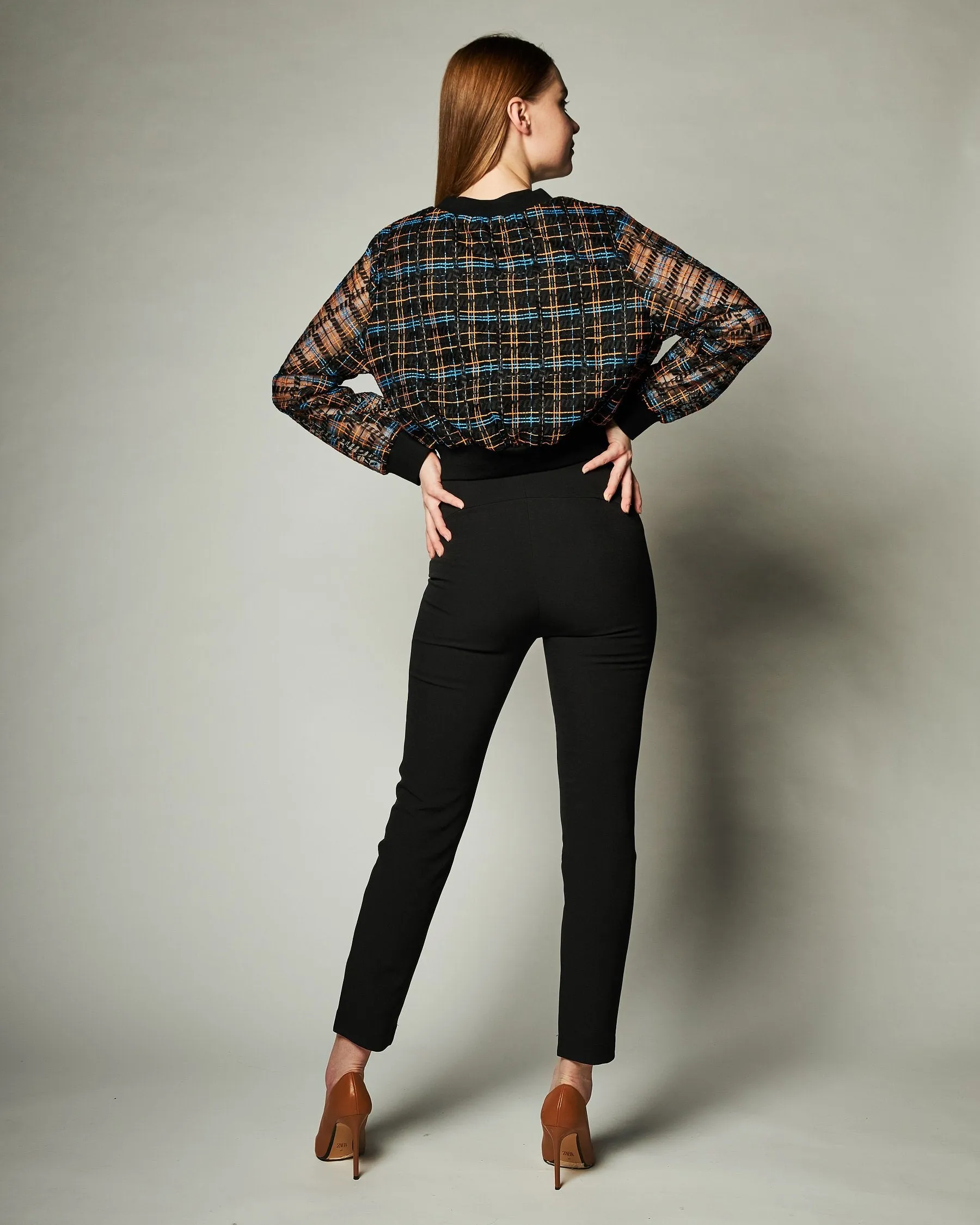 Wrinkle Free Fabric Treatment Casual Comfort High Waisted Long Pant