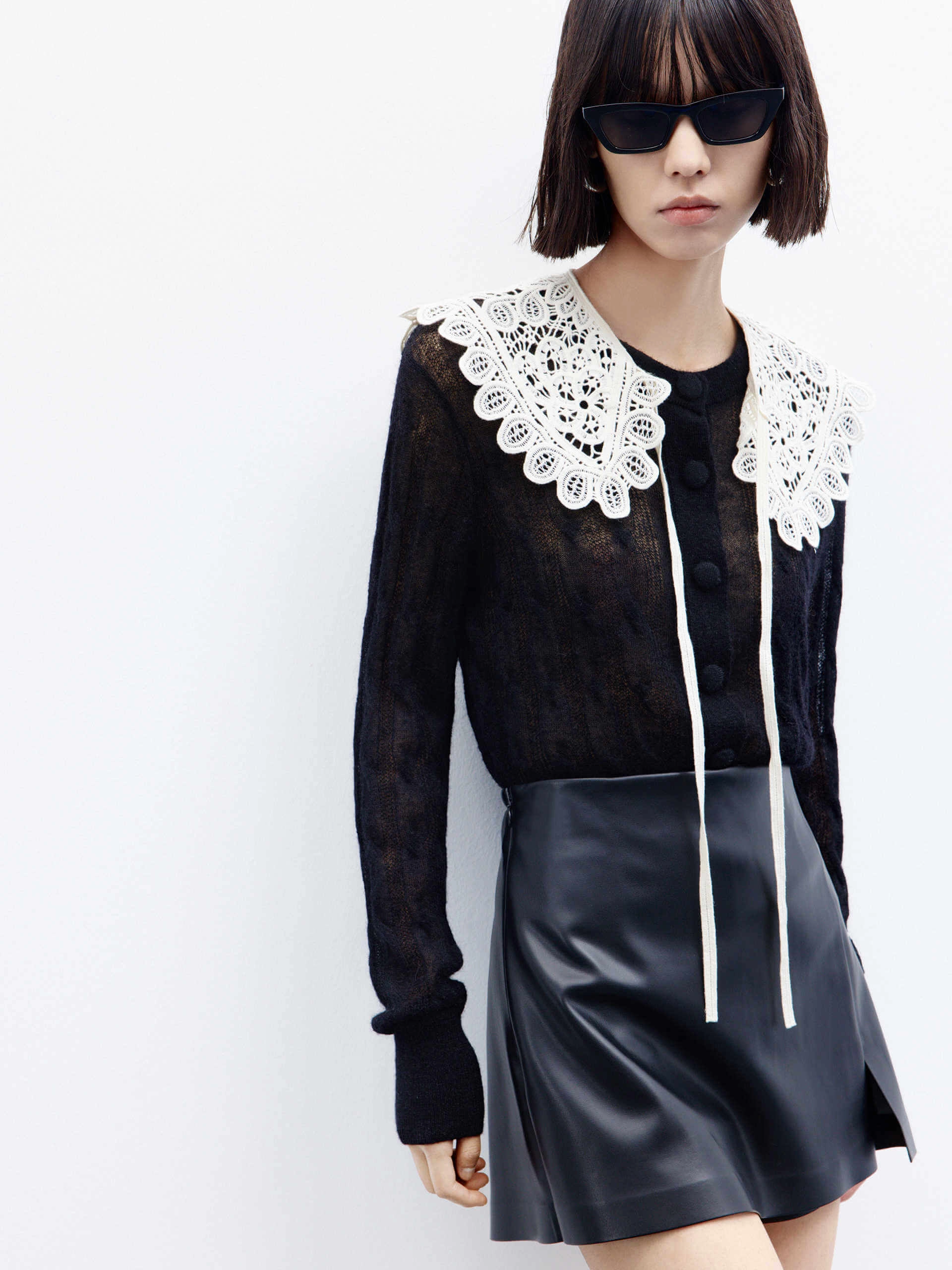 Include Detachable Collar Knit Cardigan Multi purpose design WrinkleResistant