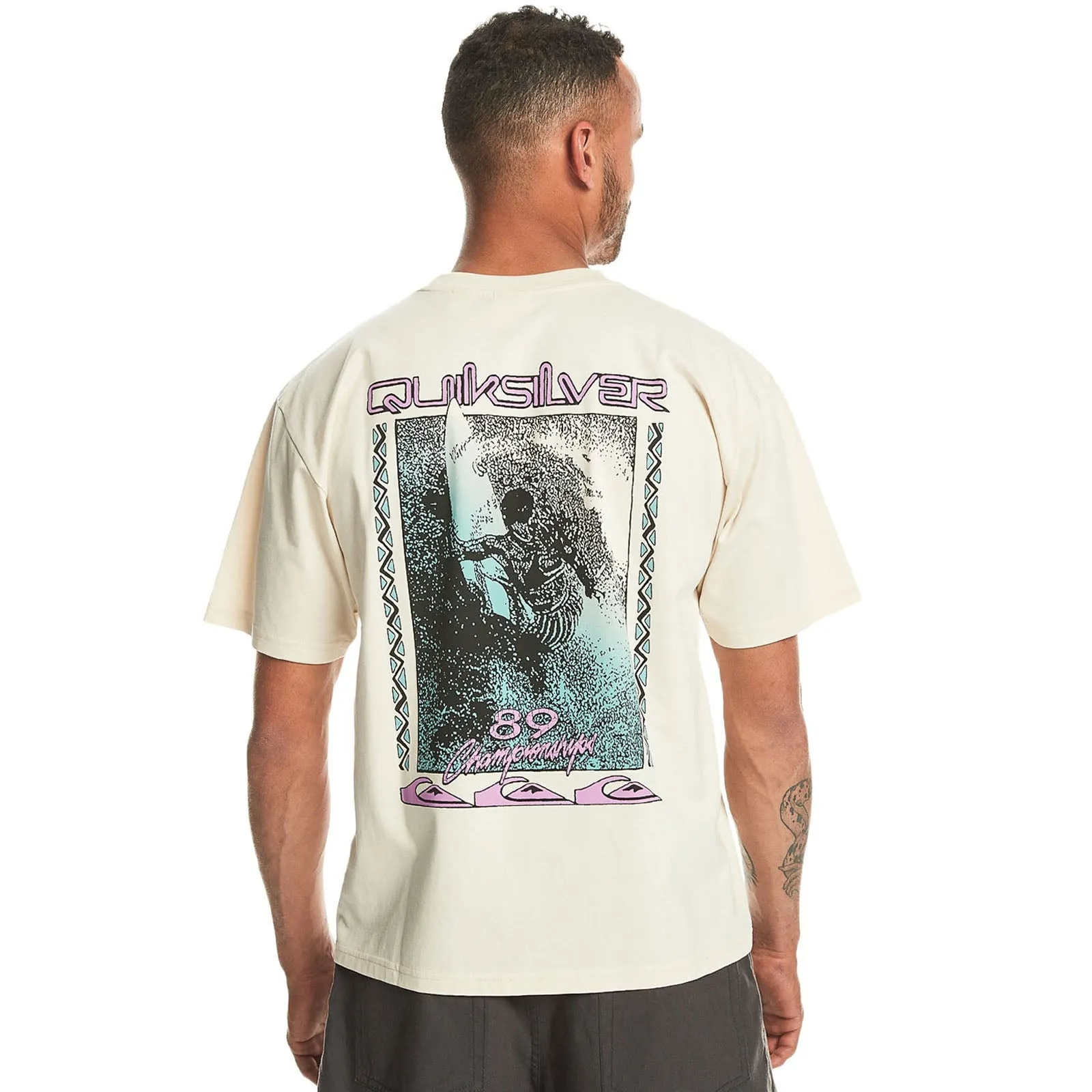 Comfortable clothing AbrasionResistantEdging Quiksilver Mens Back Splash Short Sleeve Cotton T-Shirt