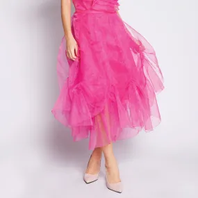 Layered Organza Midi Skirt Sleek Motion