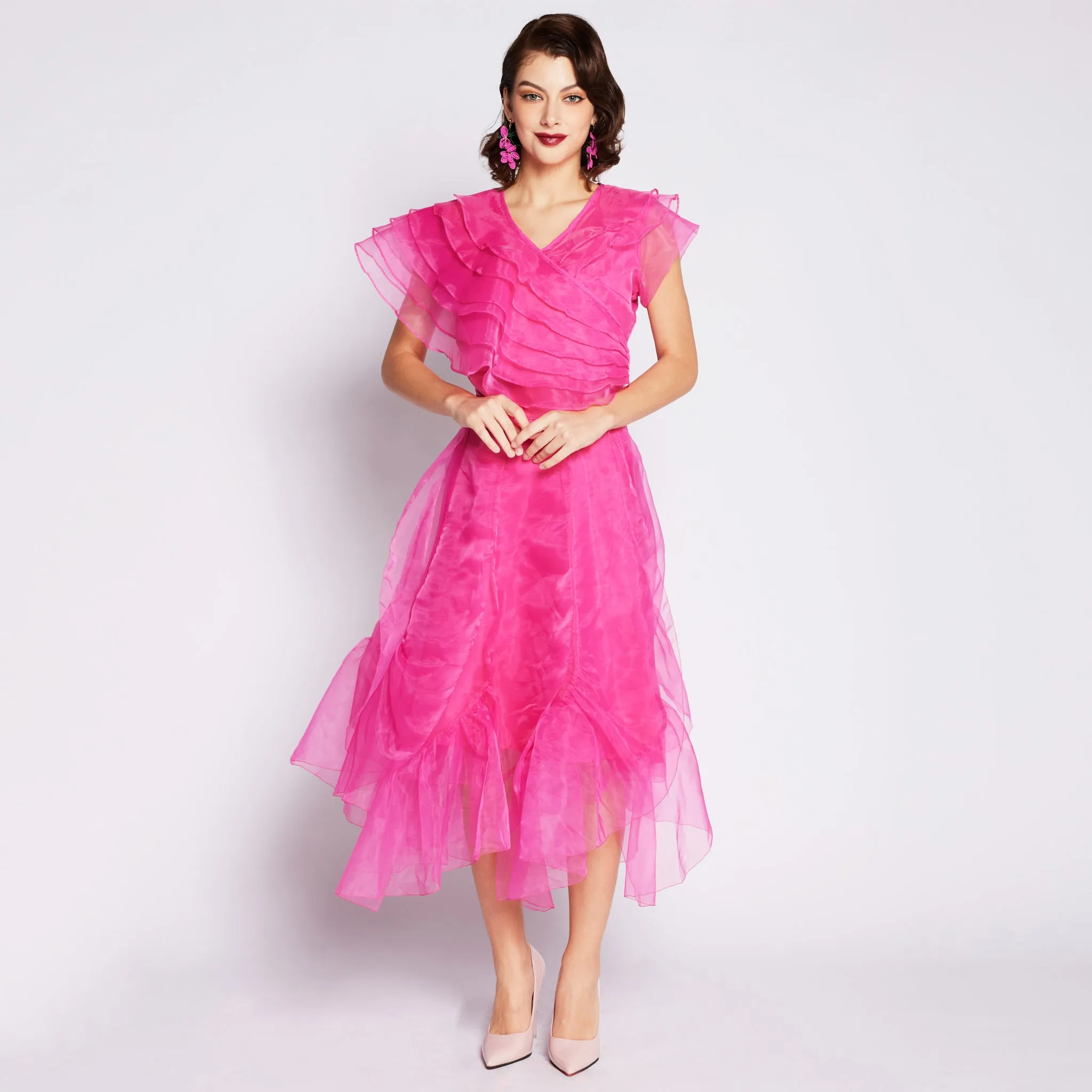 Layered Organza Midi Skirt Tagless label Street Style