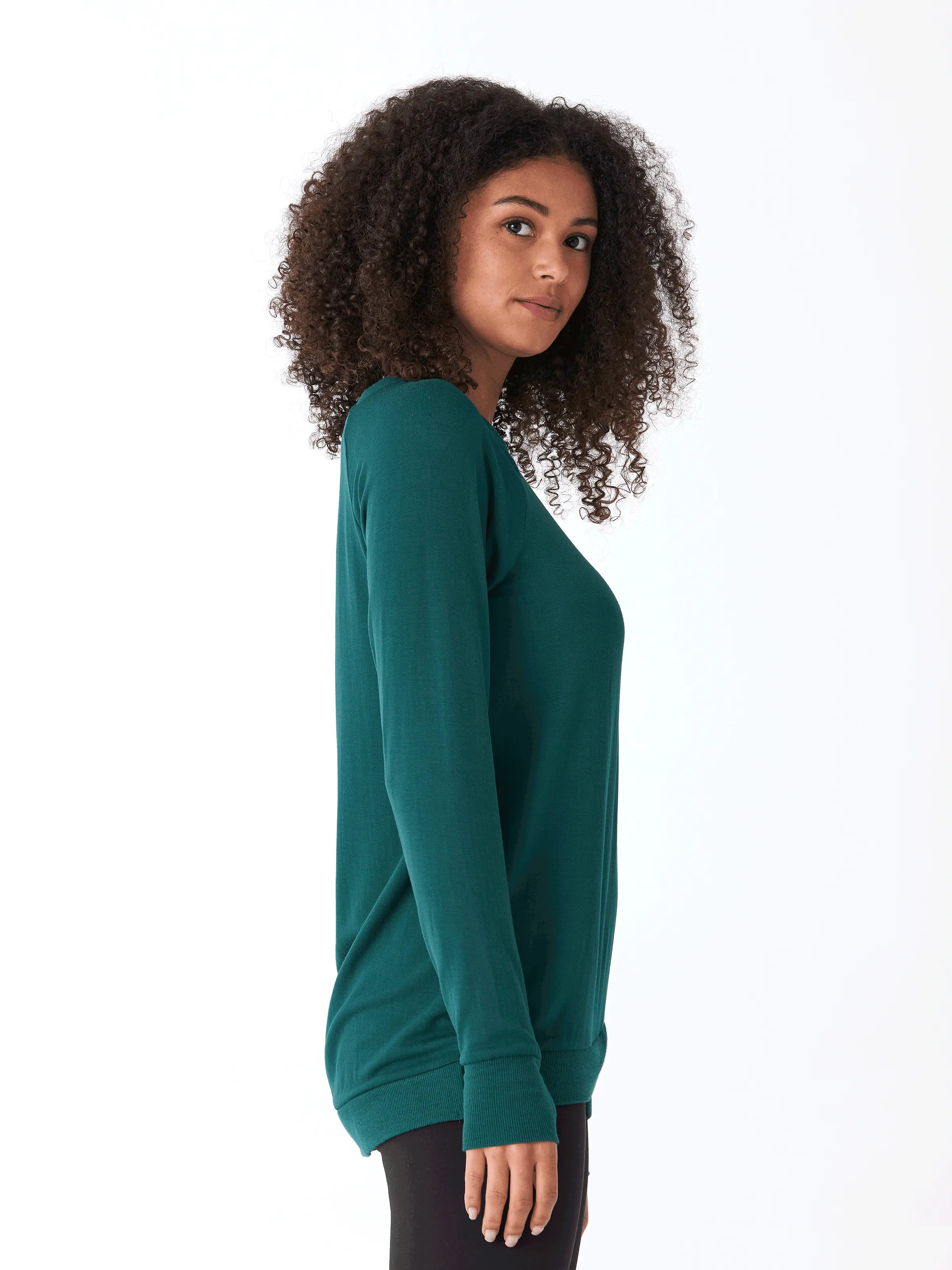 Logo Free Style High End Look Leanna Feather Fleece Tunic