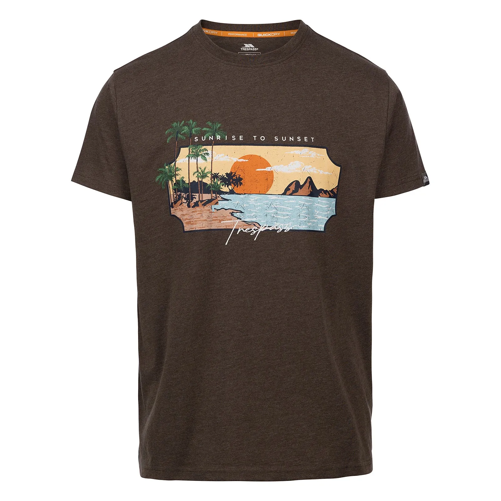 Trespass Mens Pendla Graphic Short Sleeve T-Shirt DualLayer Weave Drop Shoulder Silhouette