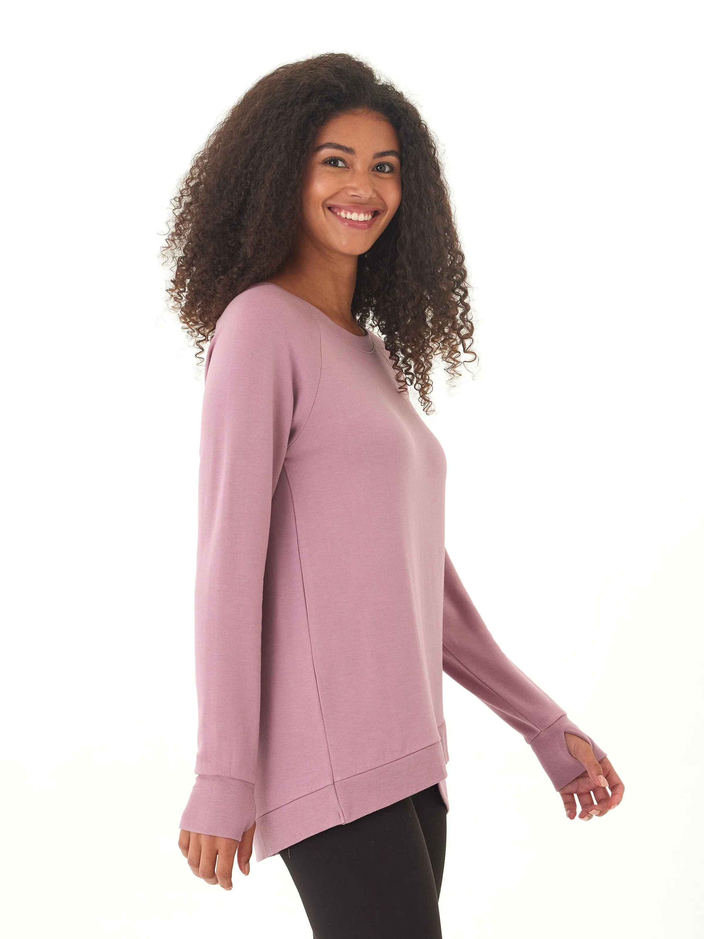 Leanna Feather Fleece Tunic Reinforced Edging