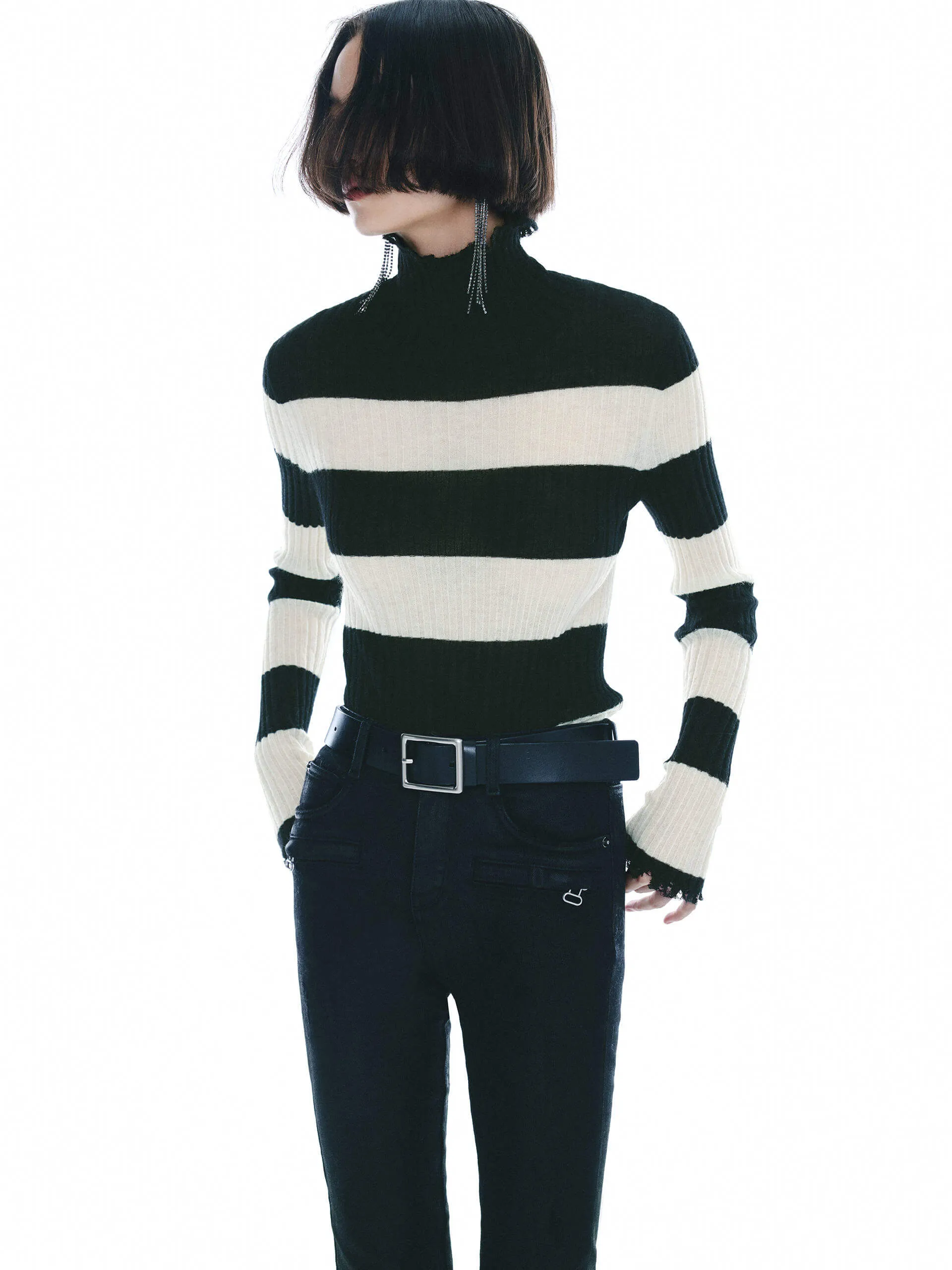 Include Mohair Turtleneck Sweater Vintage Wash Finish