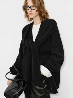 Outdoor Comforted Soft Texture Include Alpaca Loose Cardigan