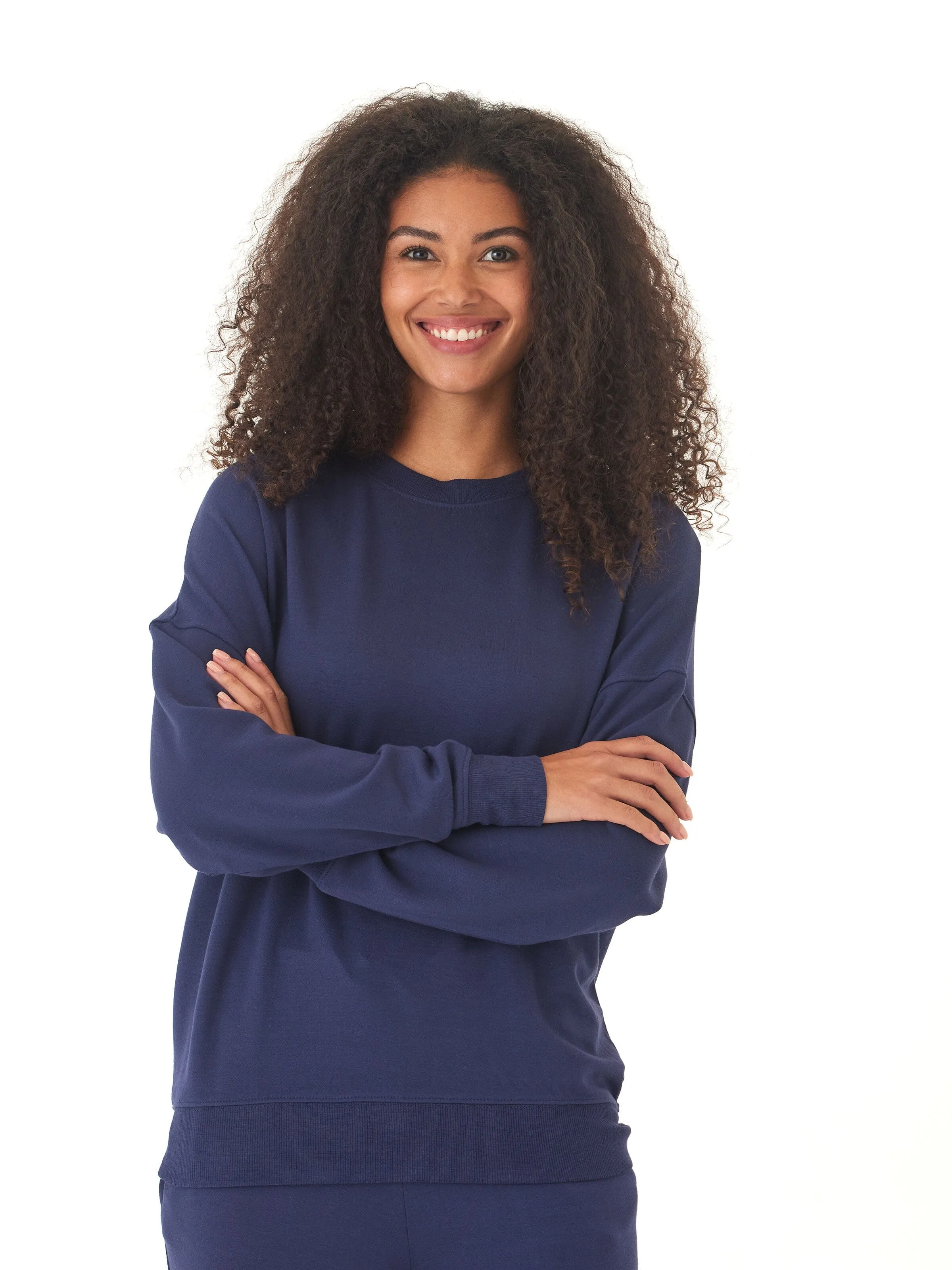 Cheap Nice Cathy Boyfriend Feather Fleece Pullover