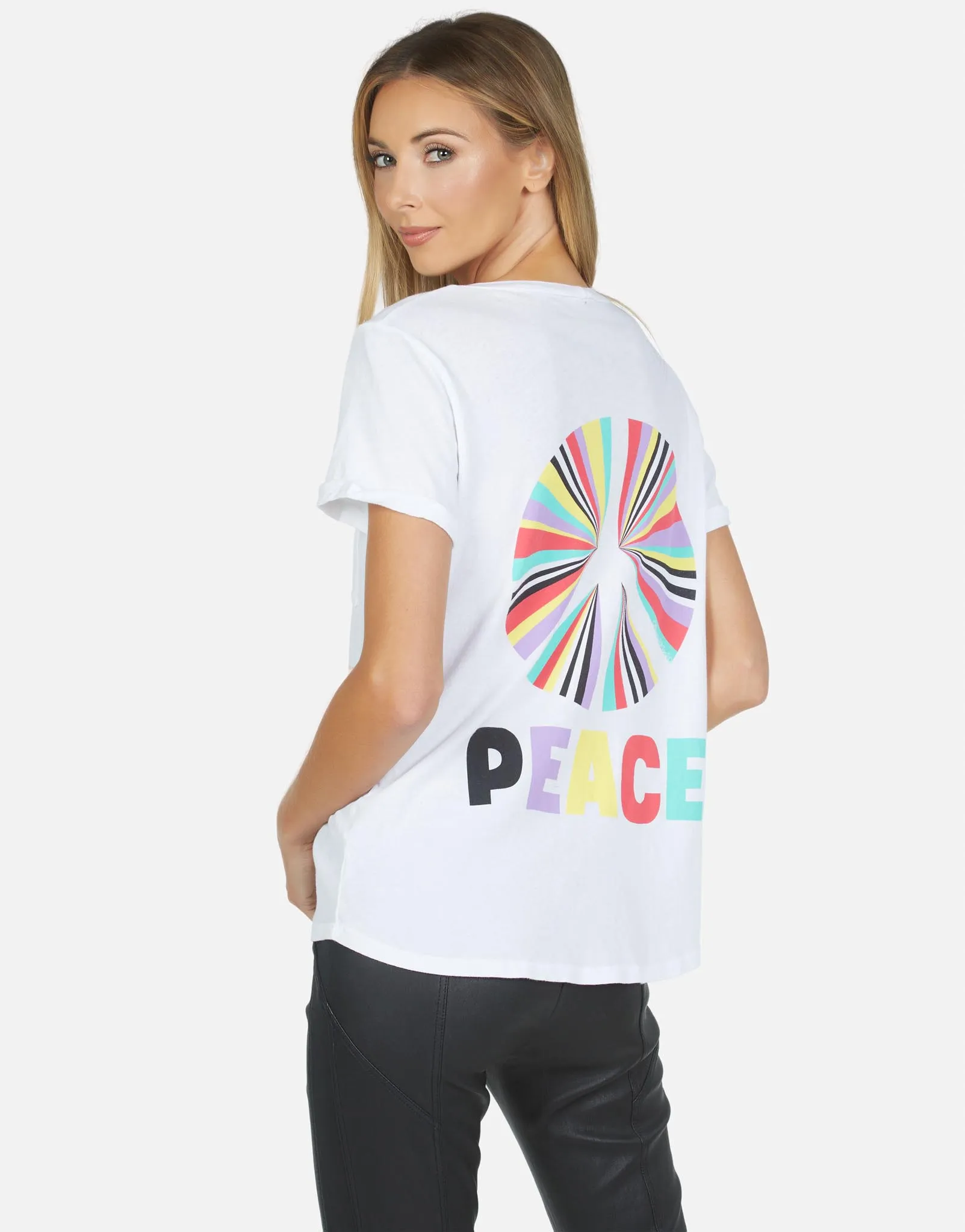 Linen blend Oeko Tex Certified Iris Rainbow Ray Peace