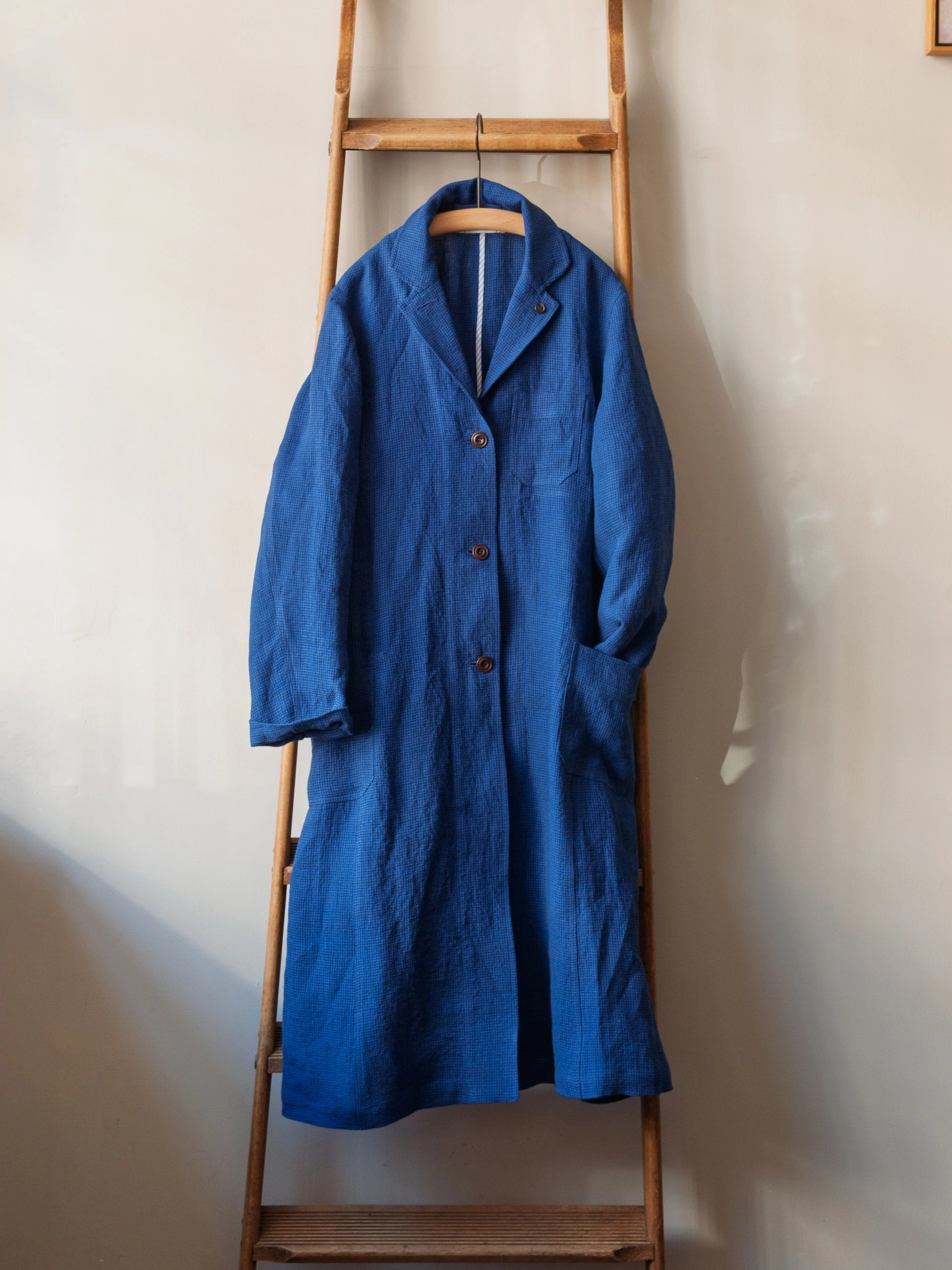 Irish Linen Shop Coat / Blue Practical Design