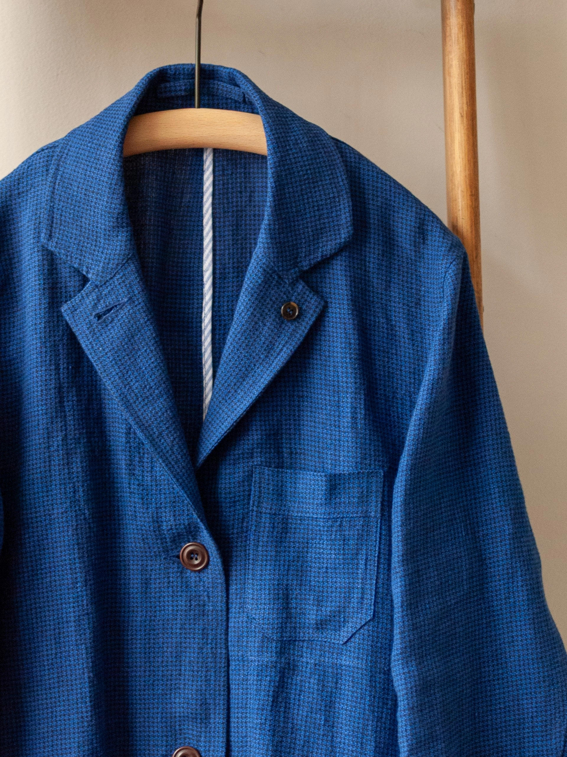 Irish Linen Shop Coat / Blue Noise Reduciting Fabric Reversible Layer