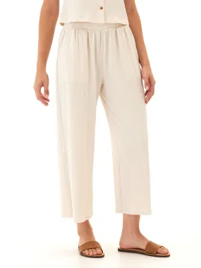 Fashionable Design Functional Stretch Ivanna Smocked Jersey Wide Leg Capri Pant