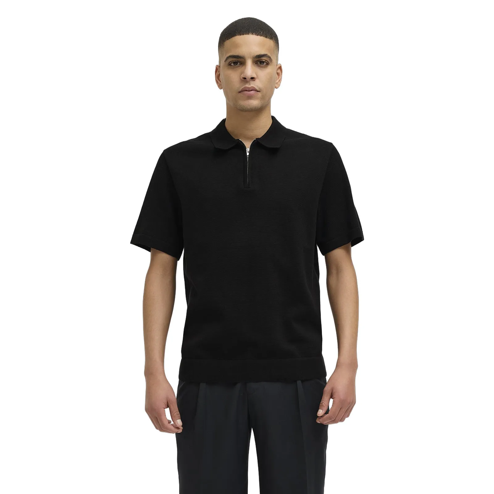 Jack & Jones Mens Blamilano Spring Knit Short Sleeve Polo Shirt Lightweight Material Luxe style
