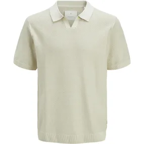 Jack & Jones Mens Ceaston Knit Split Short Sleeve Polo Shirt Flexible Style Thermoregulating Fabric