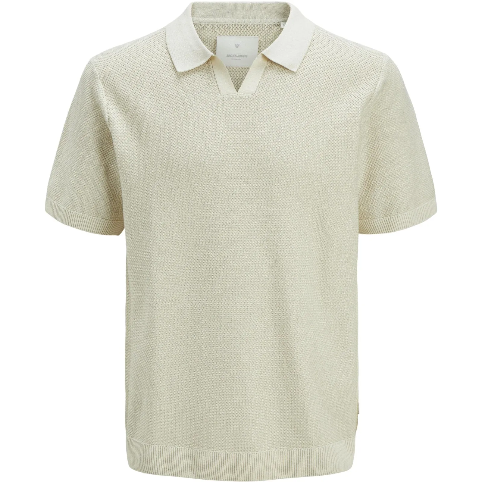 Jack & Jones Mens Ceaston Knit Split Short Sleeve Polo Shirt Flexible Style Thermoregulating Fabric