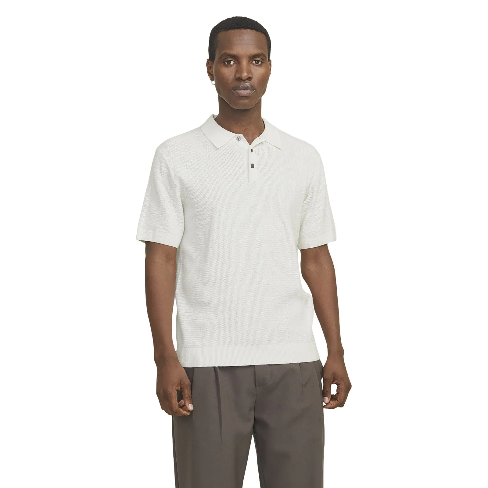 Sweat Resistant Lining Breathable Style Jack & Jones Mens Cooper Knit Short Sleeve Polo Shirt