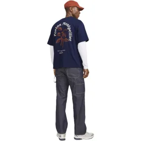 Jack & Jones Mens Paros Easter Sketch Short Sleeve T-Shirt WideNeckOpening