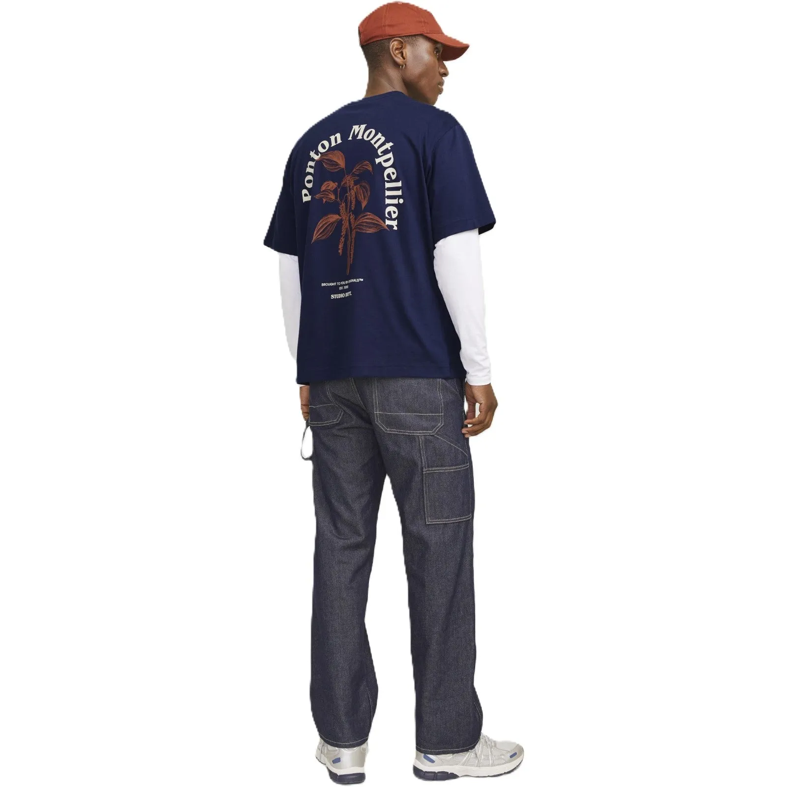 Jack & Jones Mens Paros Easter Sketch Short Sleeve T-Shirt WideNeckOpening