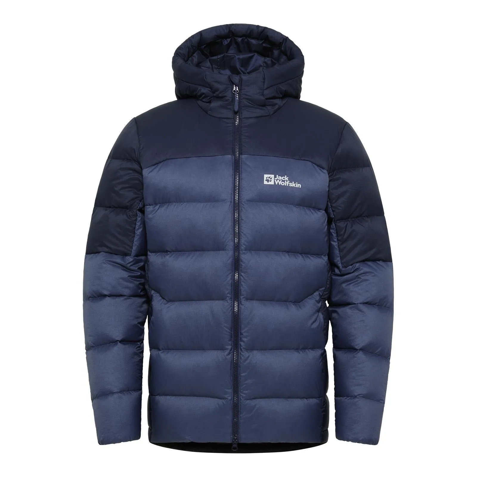 Double layer fabric Durable Coating Jack Wolfskin Mens Nebelhorn Padded Down Hooded Jacket