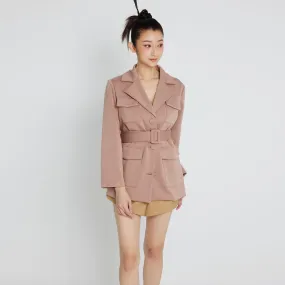 Jacket with Belt Taped Neckline