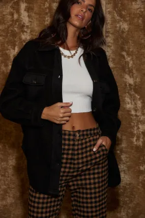 Anti Pilling Technology Jayne Black Cozy Button Up Shirt
