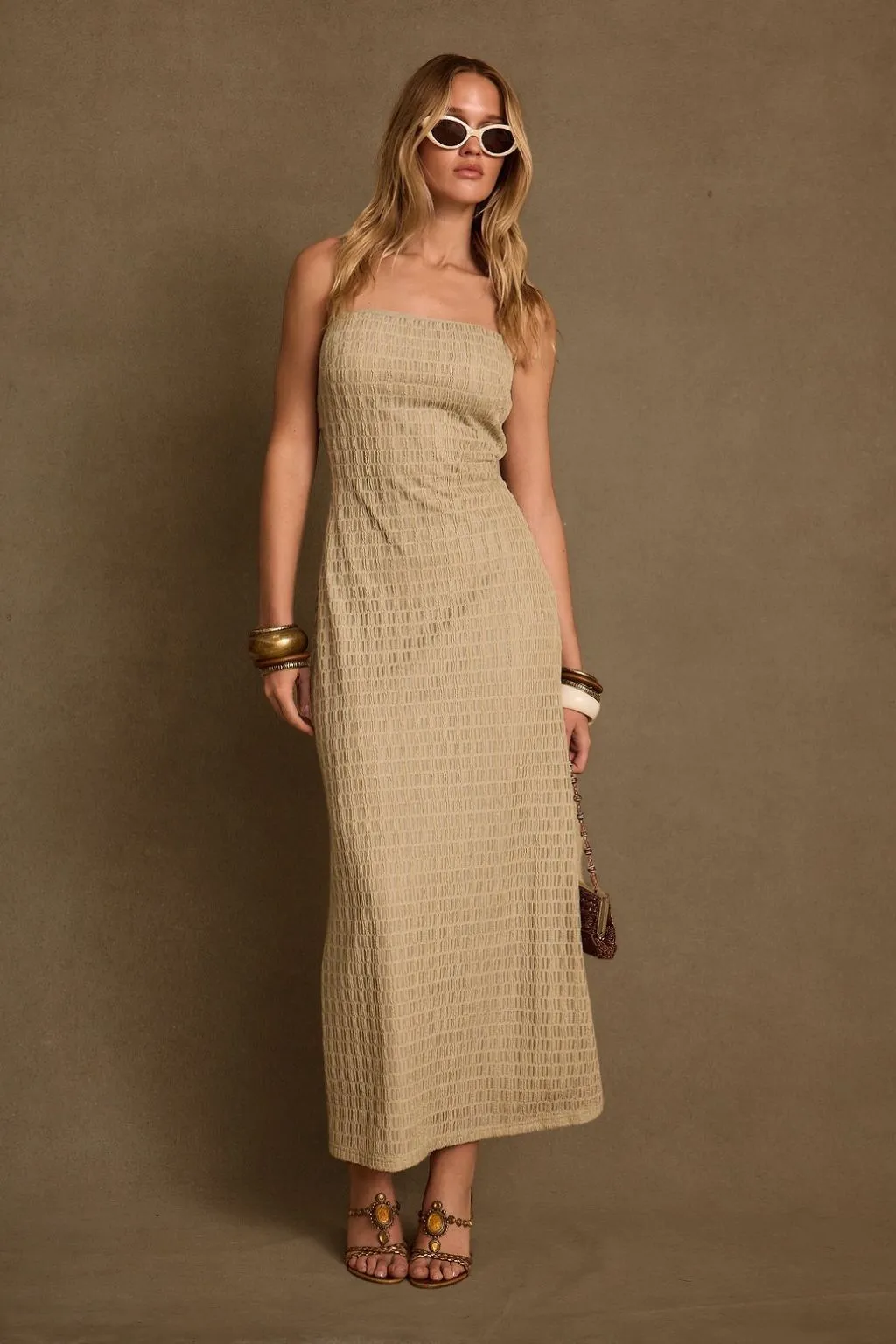 Layered Design Jazmin Light Sage Midi Dress