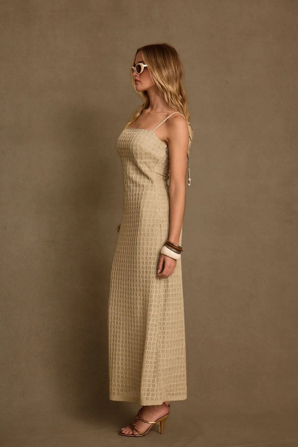 Winter Proof Anti-Static-Finish Jazmin Light Sage Midi Dress
