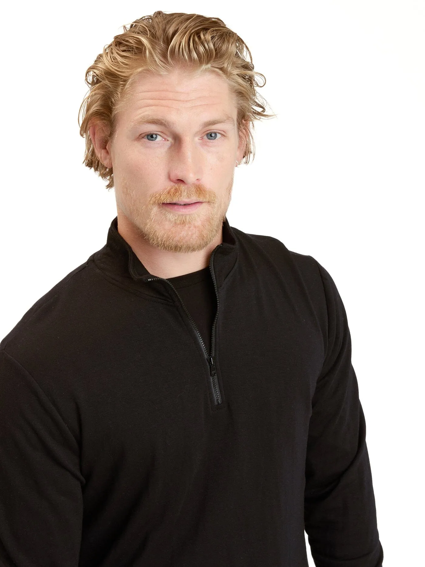 Kace Feather Fleece Quarter Zip Non Irritating Edging