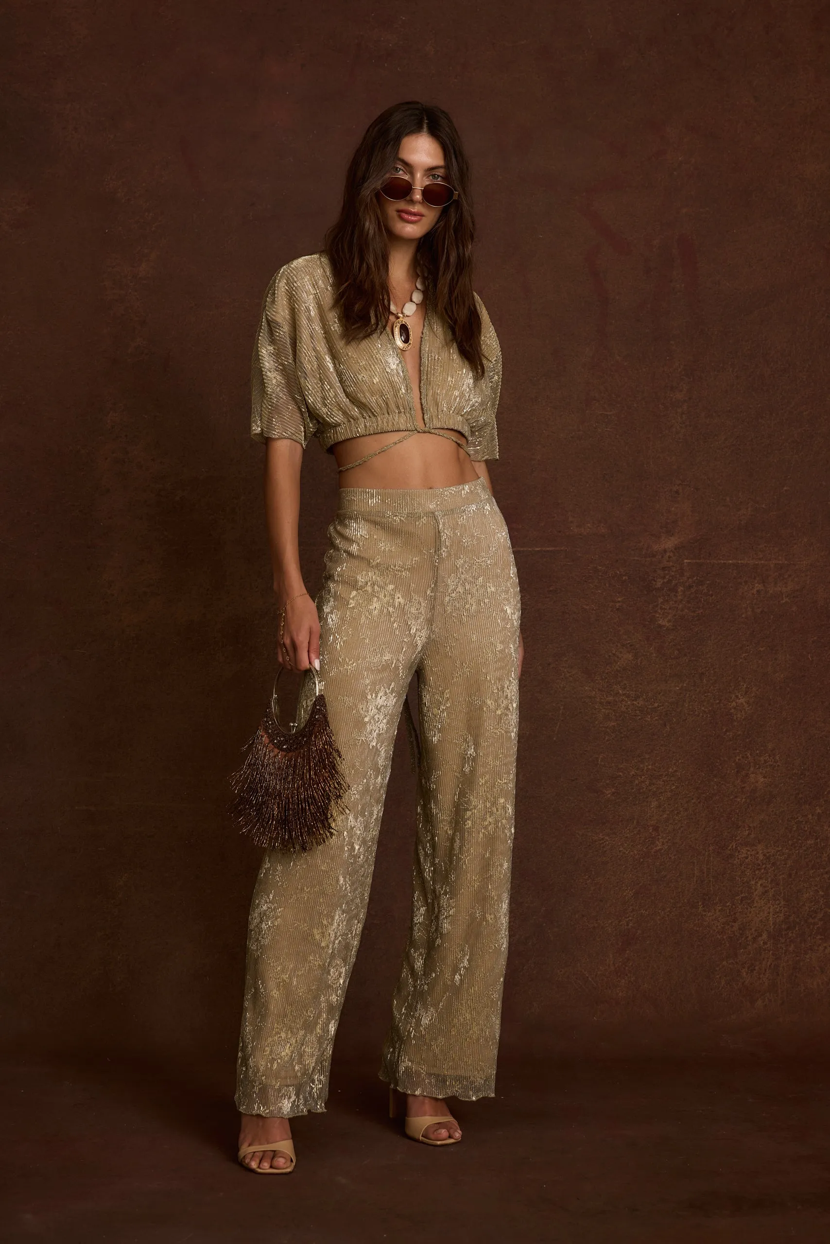 EcoFriendlyDye Kaia Gold Metallic Pant