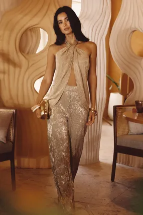 Flat Seams Kaia Gold Metallic Pant