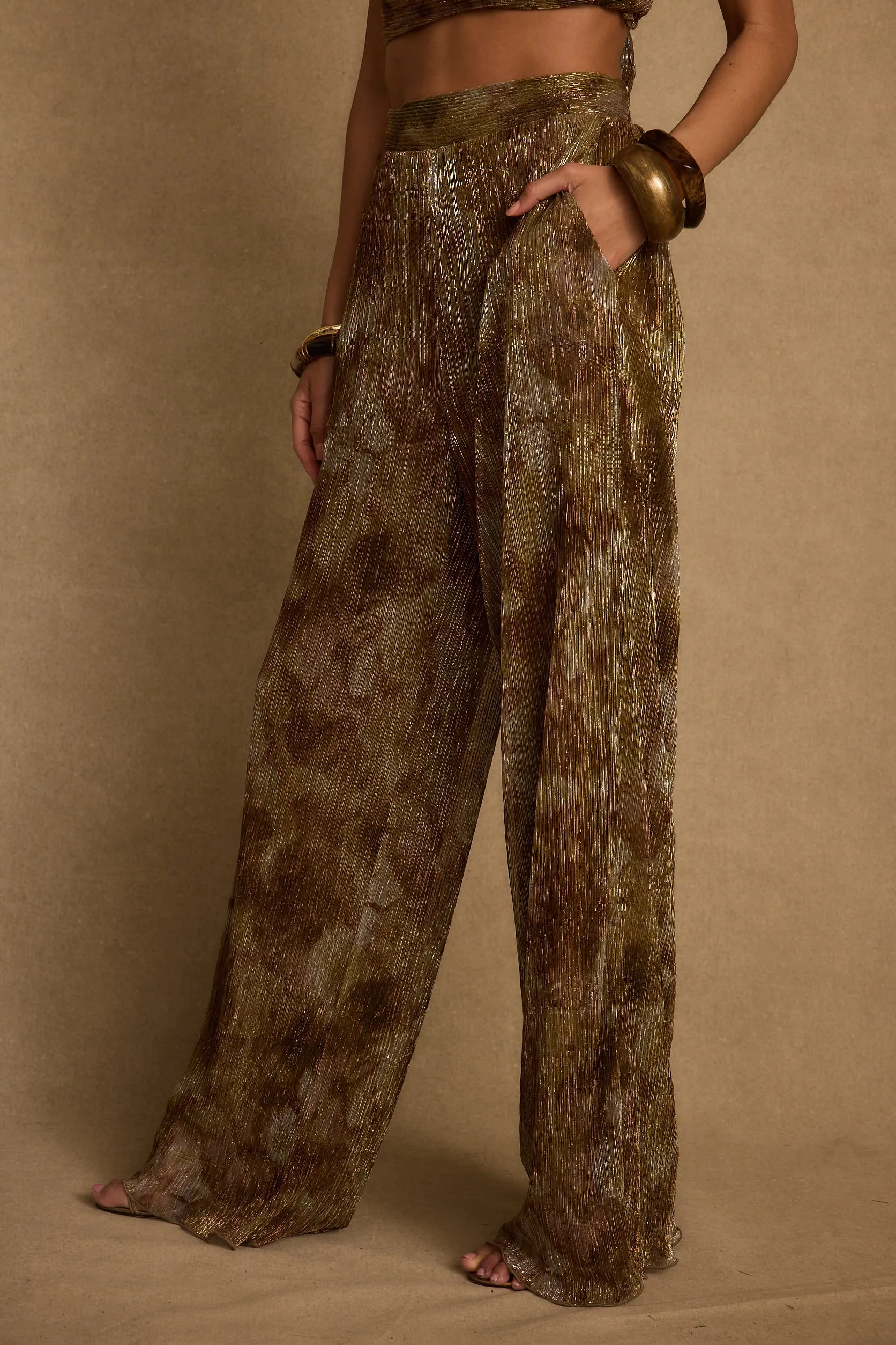 Kaia Moss Metallic Floral Pants High-waisted fit Sport Ready Fit