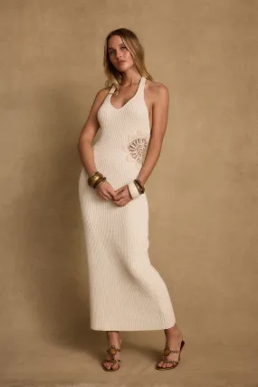 Flattering Style Fit Shared Glow Kendall Cream Crochet Maxi Dress