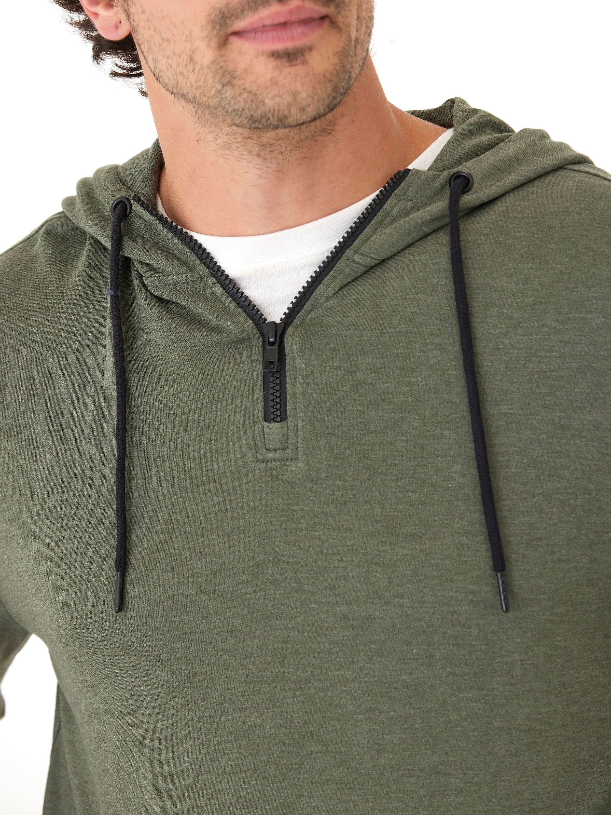 Khris 1/4 Zip Feather Fleece Hoodie Autumn Vibe Athletic Tailored Fit