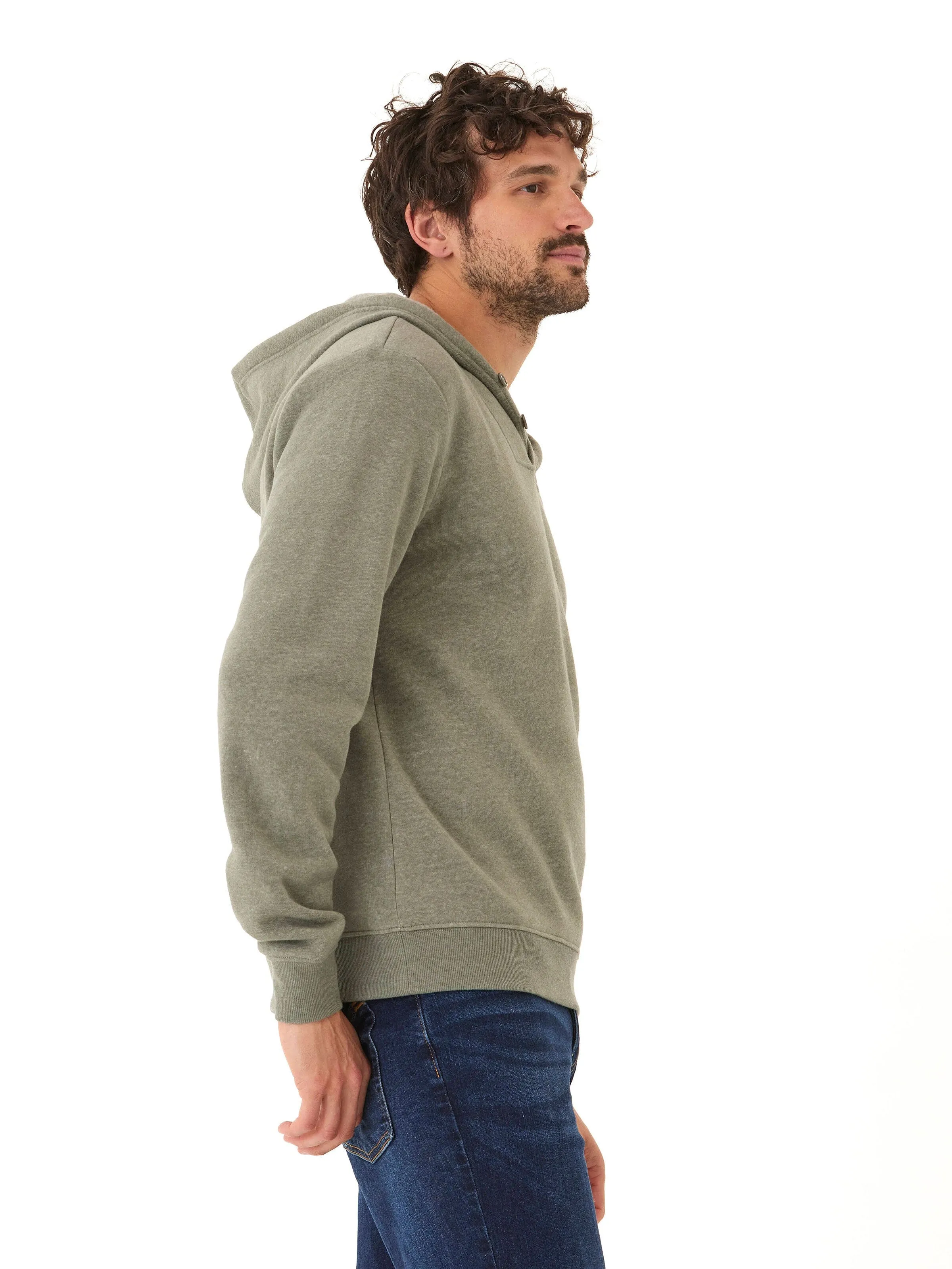 SeamSealed Edges Kieran Triblend Fleece Henley Hoodie