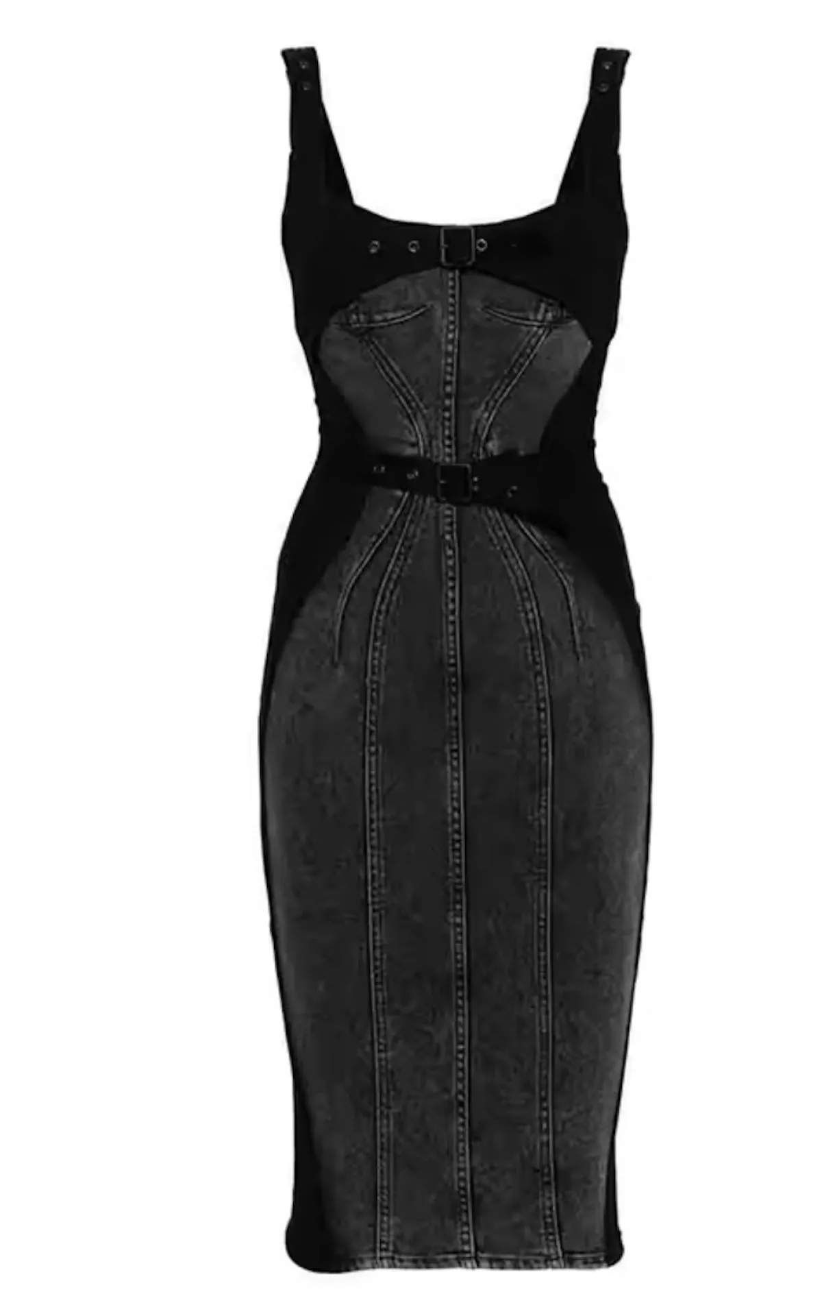 Knit Denim Corset Dress Sleek Draping All Daywear
