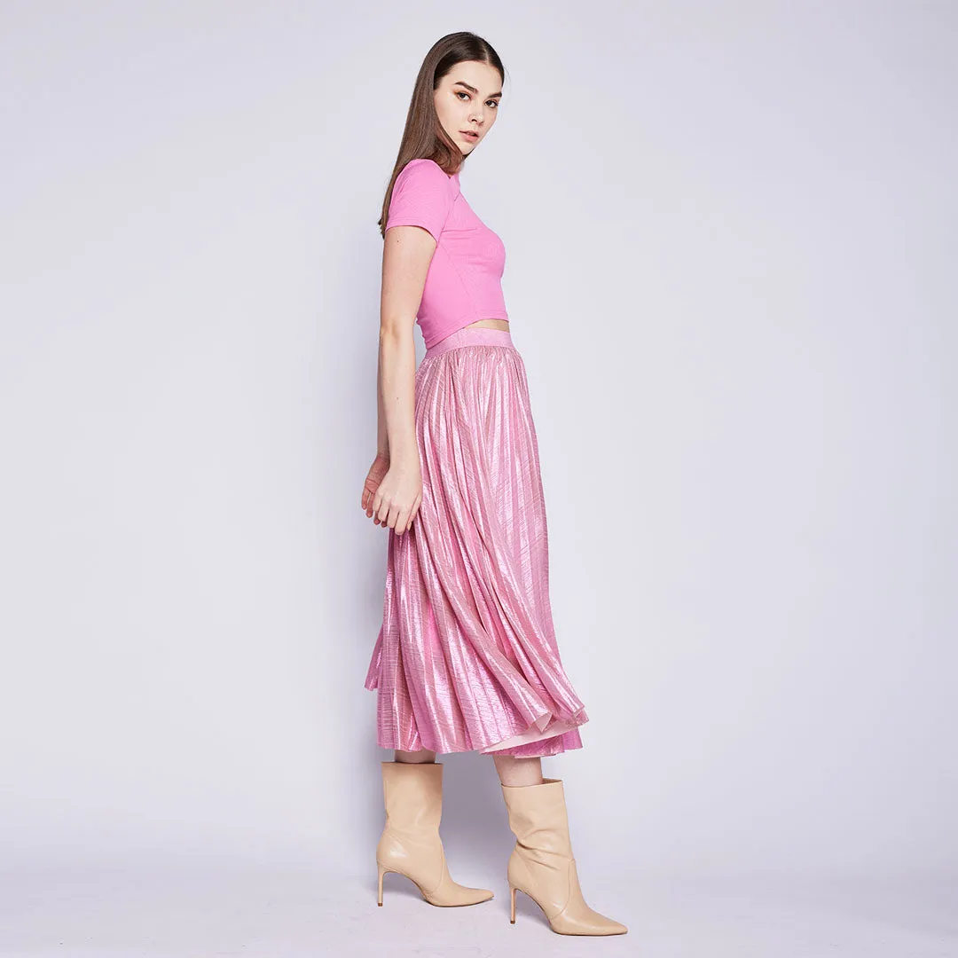 Statement Fashion Breezy Edge Shinning Pleated Skirt