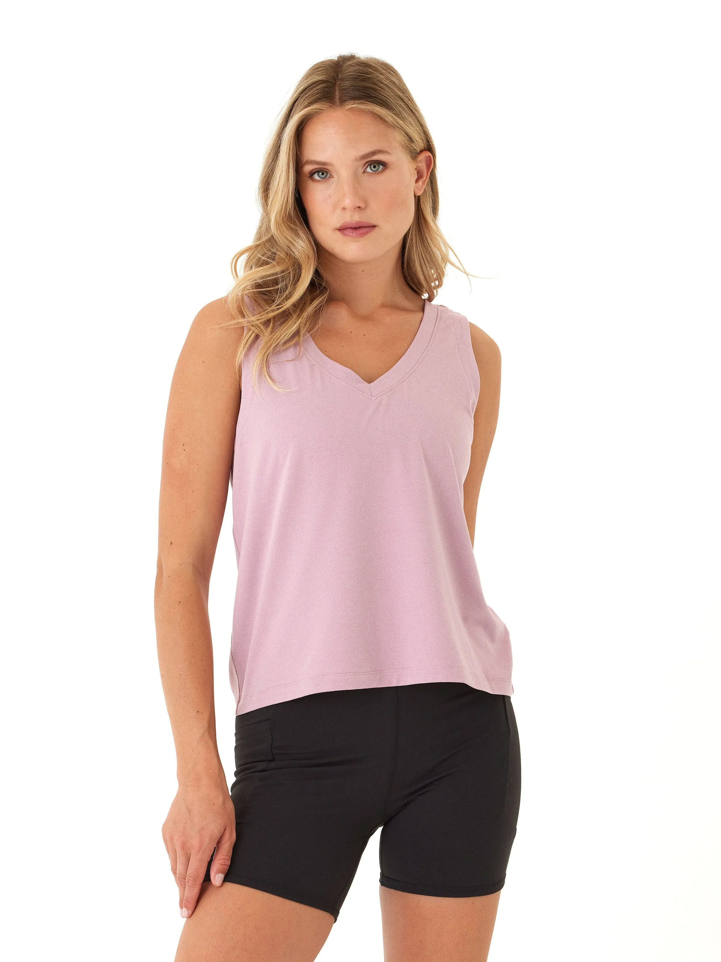 Kristie Criss Cross Heather Luxe Jersey Tank formulation