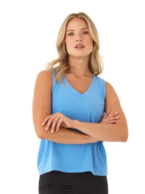 Adaptable Wide Application Kristie Criss Cross Heather Luxe Jersey Tank