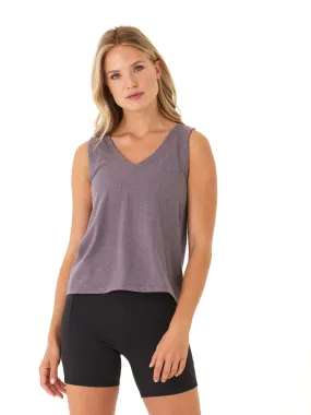 Kristie Criss Cross Heather Luxe Jersey Tank set of three Snag Free Fabric