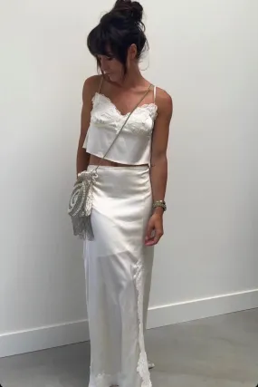 Travel Influence Lainey Lace Satin Maxi Skirt