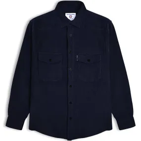 Stylish Design Custom Fit Lambretta Mens Cord Long Sleeve Corduroy Overshirt - Navy